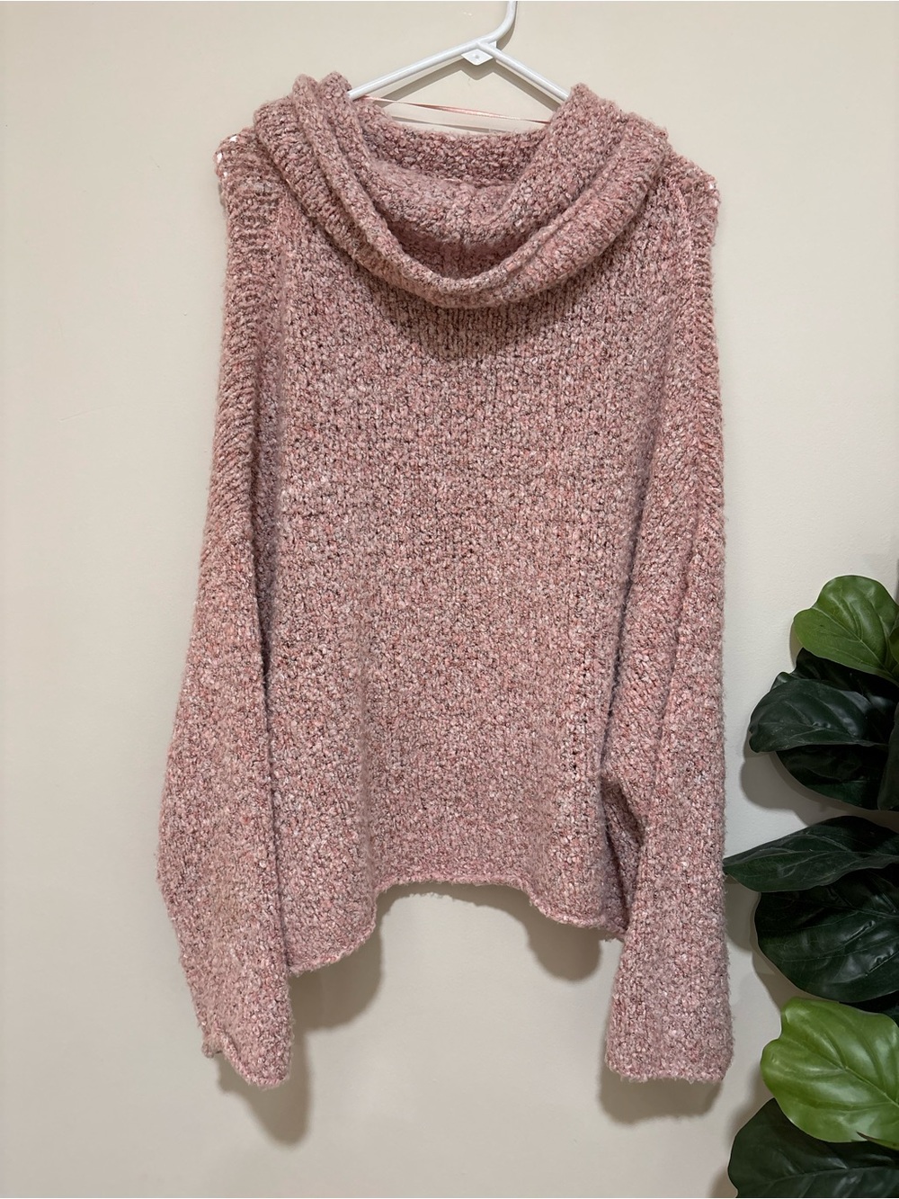 Free People- Cozy Blush Cowl Neck Sweater